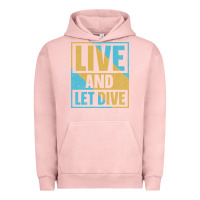 Pigment Salmon Live And Let Dive Retro Style Urban Hoodie - artisFamous