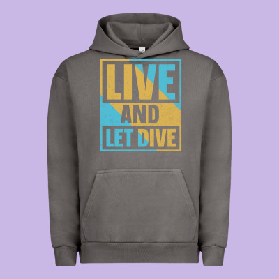 Live And Let Dive Retro Style Urban Hoodie Designed By Artisfamous