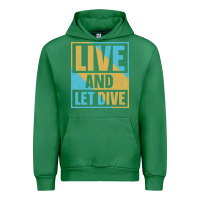 Emerald Live And Let Dive Retro Style Urban Hoodie - artisFamous