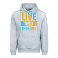 Heather Grey Live And Let Dive Retro Style Urban Hoodie - artisFamous