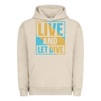 Pigment French Oak Live And Let Dive Retro Style Urban Hoodie - artisFamous