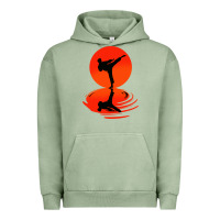 Pigment Oil Green karate and kung fu Urban Hoodie - artisFamous