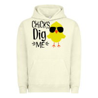 Pigment Pistachio kids chick dig me christian Urban Hoodie - artisFamous