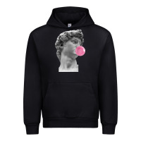 Black Vaporwave statue head with bubblegum Urban Hoodie - artisFamous