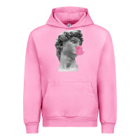 Fuchsia Pink Vaporwave statue head with bubblegum Urban Hoodie - artisFamous