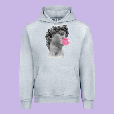 Vaporwave Statue Head With Bubblegum Urban Hoodie Designed By Artisfamous