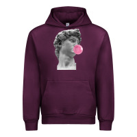 Mauve Wine Vaporwave statue head with bubblegum Urban Hoodie - artisFamous