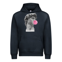 Navy Vaporwave statue head with bubblegum Urban Hoodie - artisFamous