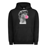 Pigment Black Vaporwave statue head with bubblegum Urban Hoodie - artisFamous