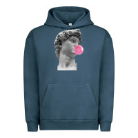 Pigment Midnight Navy Vaporwave statue head with bubblegum Urban Hoodie - artisFamous
