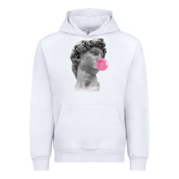 White Vaporwave statue head with bubblegum Urban Hoodie - artisFamous