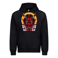 Black demon oni mask Urban Hoodie - artisFamous