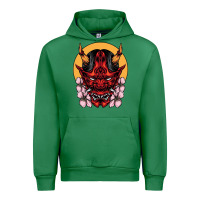 Emerald demon oni mask Urban Hoodie - artisFamous