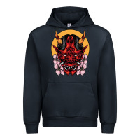 Navy demon oni mask Urban Hoodie - artisFamous