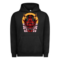 Pigment Black demon oni mask Urban Hoodie - artisFamous