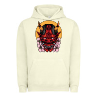 Pigment Pistachio demon oni mask Urban Hoodie - artisFamous