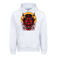 White demon oni mask Urban Hoodie - artisFamous