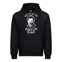 Black Ron tv show parks Swanson - Bacon & Eggs Urban Hoodie - artisFamous