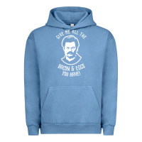 Pigment Pebble Blue Ron tv show parks Swanson - Bacon & Eggs Urban Hoodie - artisFamous