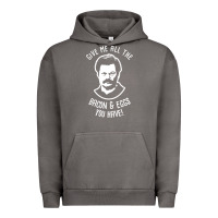 Pigment Tornado Ron tv show parks Swanson - Bacon & Eggs Urban Hoodie - artisFamous