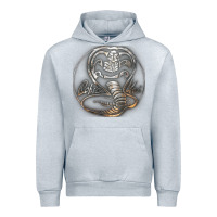 Heather Grey cobra k.a.i rusted steel snake lo go graphic t shirt Urban Hoodie - artisFamous