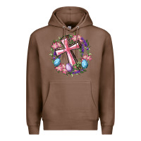 Chestnut Cross With Floral Wreath And Easter Eggs Premium Hoodie - RanaPortraitStore