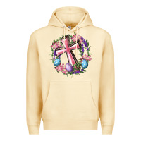 Pina Colada Cross With Floral Wreath And Easter Eggs Premium Hoodie - RanaPortraitStore
