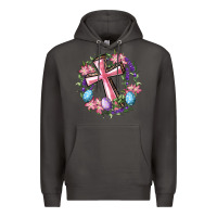 Smoke Cross With Floral Wreath And Easter Eggs Premium Hoodie - RanaPortraitStore