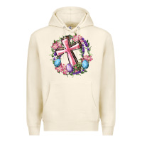 Tofu Cross With Floral Wreath And Easter Eggs Premium Hoodie - RanaPortraitStore