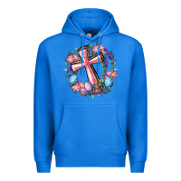 True Royal Cross With Floral Wreath And Easter Eggs Premium Hoodie - RanaPortraitStore