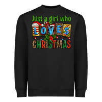 Black just a girl who loves christmas Heavyweight Sweatshirt - AdoDesignShop