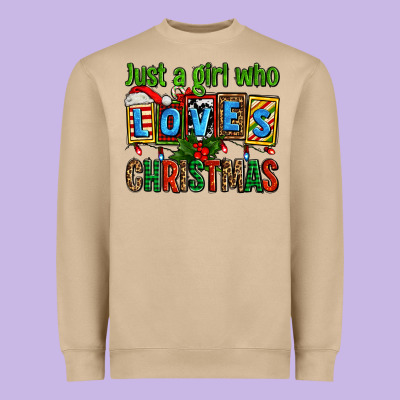Just A Girl Who Loves Christmas Heavyweight Sweatshirt Designed By Adodesignshop