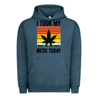 Pigment Midnight Navy i took my meds today Urban Hoodie - artisFamous