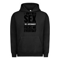 Pigment Black I DON'T NEED SEX Urban Hoodie - artisFamous
