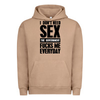 Pigment Burro I DON'T NEED SEX Urban Hoodie - artisFamous