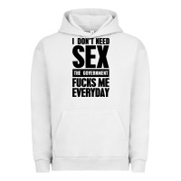 Pigment Lunar Rock I DON'T NEED SEX Urban Hoodie - artisFamous
