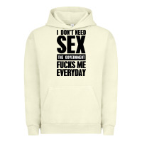 Pigment Pistachio I DON'T NEED SEX Urban Hoodie - artisFamous