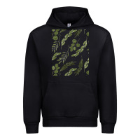 Black Watercolor Eucalyptus Pattern Urban Hoodie - artisFamous