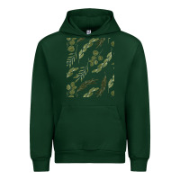 Forest Green Watercolor Eucalyptus Pattern Urban Hoodie - artisFamous
