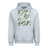 Heather Grey Watercolor Eucalyptus Pattern Urban Hoodie - artisFamous