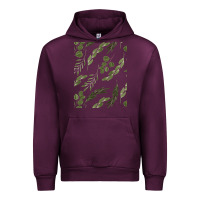 Mauve Wine Watercolor Eucalyptus Pattern Urban Hoodie - artisFamous