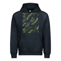 Navy Watercolor Eucalyptus Pattern Urban Hoodie - artisFamous