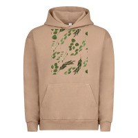 Pigment Burro Watercolor Eucalyptus Pattern Urban Hoodie - artisFamous