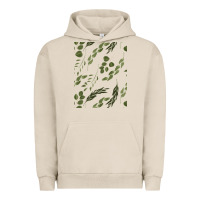 Pigment French Oak Watercolor Eucalyptus Pattern Urban Hoodie - artisFamous