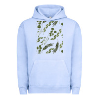 Pigment Grape Ice Watercolor Eucalyptus Pattern Urban Hoodie - artisFamous