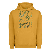 Pigment Peanut Butter Watercolor Eucalyptus Pattern Urban Hoodie - artisFamous