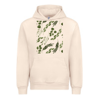 Sandshell Watercolor Eucalyptus Pattern Urban Hoodie - artisFamous