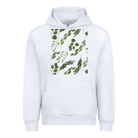 White Watercolor Eucalyptus Pattern Urban Hoodie - artisFamous