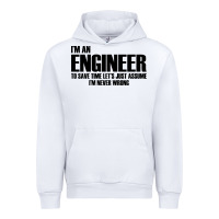 White i'm an engineering Urban Hoodie - artisFamous
