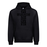 Black John 3:16 Bible Verse Cool Christian Church Shirts Christianity Urban Hoodie - artisFamous